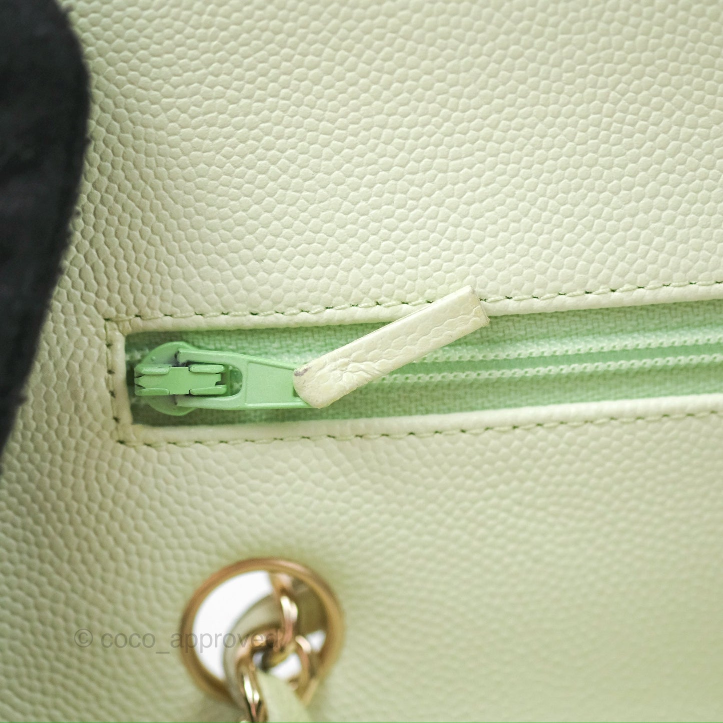Chanel Small Quilted Classic Flap Mint Green Caviar Gold Hardware 22C