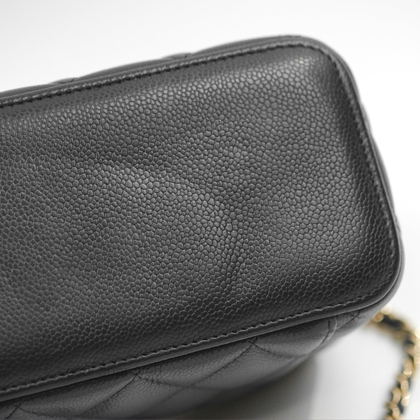 Chanel Vanity Rectangular with CC Chain Black Caviar Gold Hardware