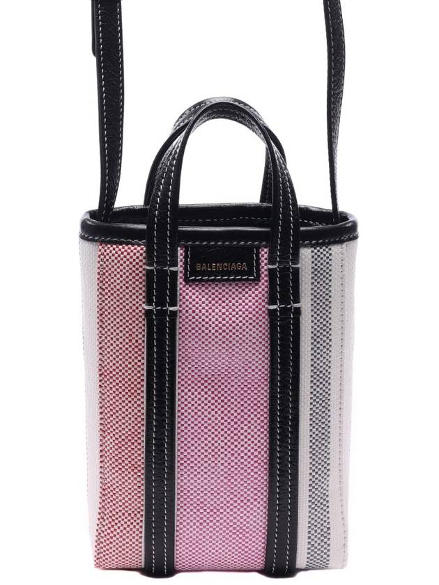 Luxury Balenciaga Barbes Striped Tote Bag Pink