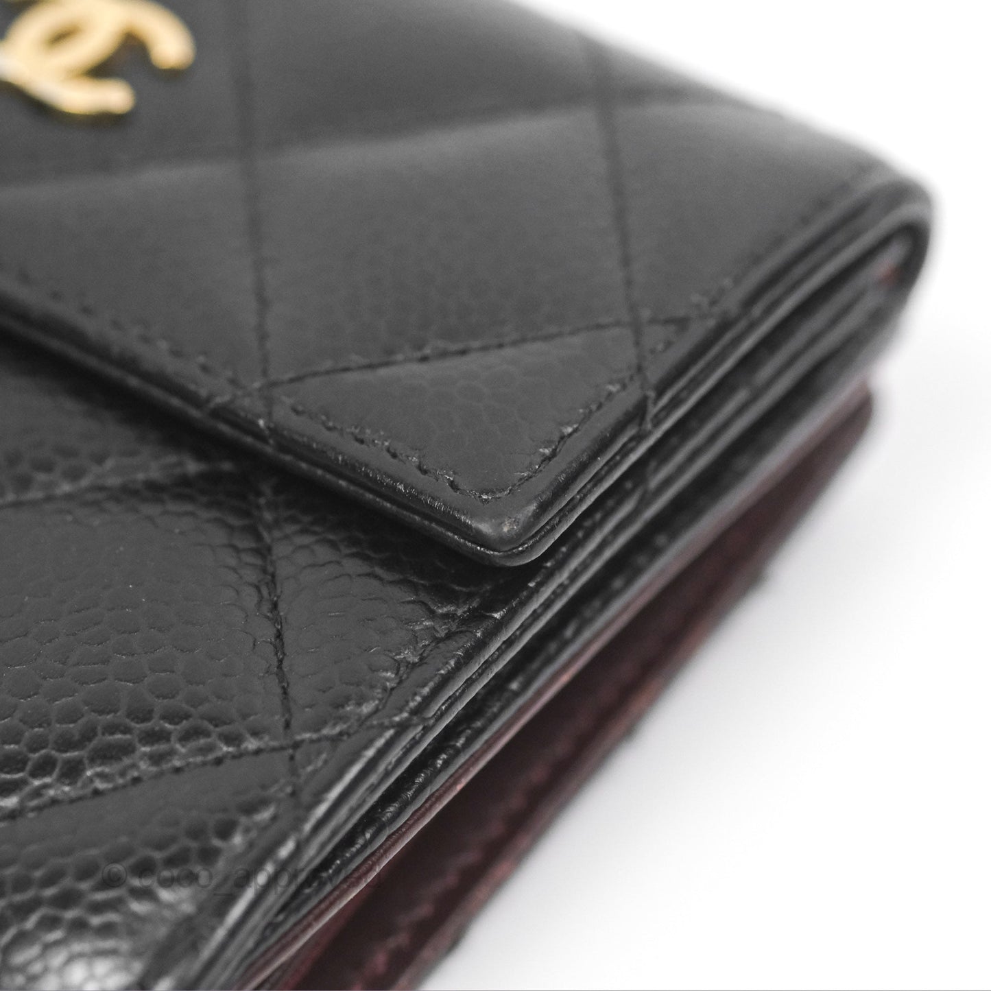 Chanel Quilted Short Flap Black Caviar Gold Hardware