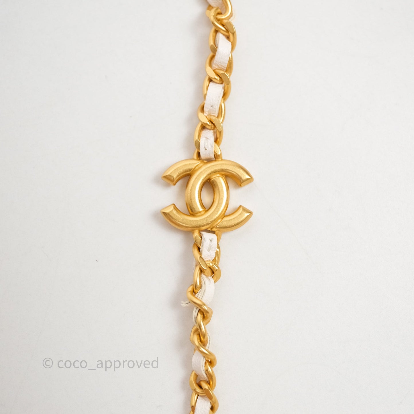 Chanel Coco Heart Chain WOC Ivory White Lambskin Aged Gold Hardware 22K