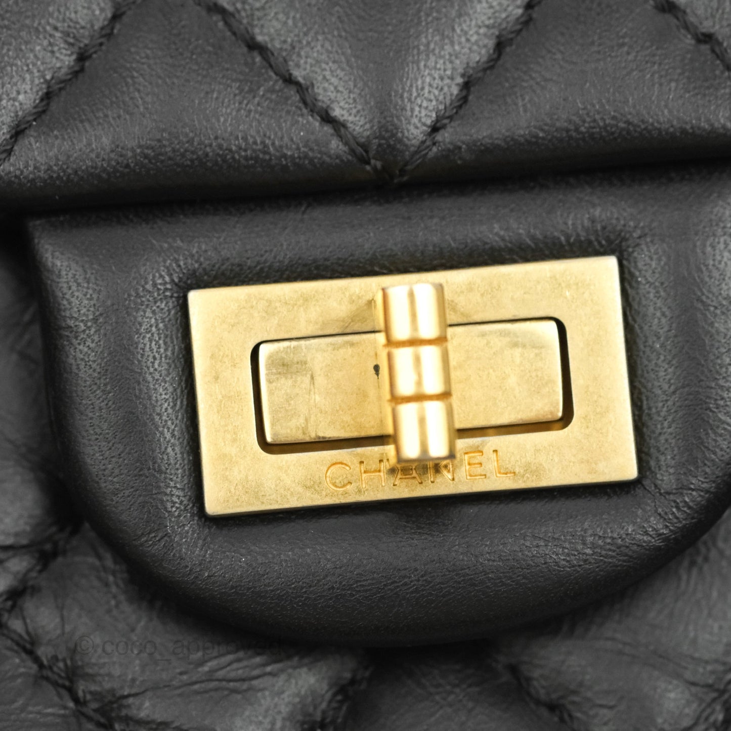 Chanel Mini Reissue 224 Black Aged Calfskin Gold Hardware