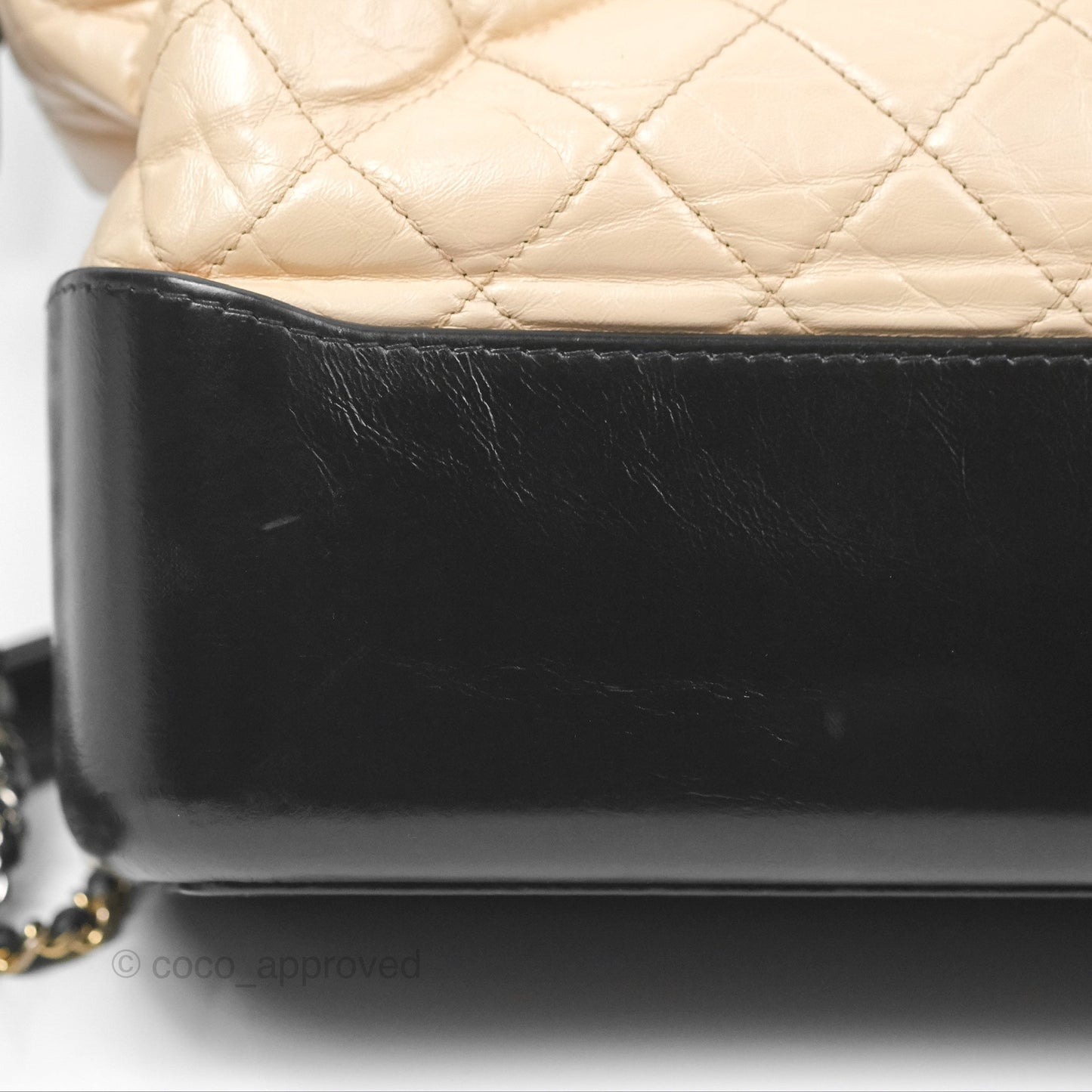 Chanel Large Gabrielle Hobo Black Beige Aged Calfskin Mixed Hardware