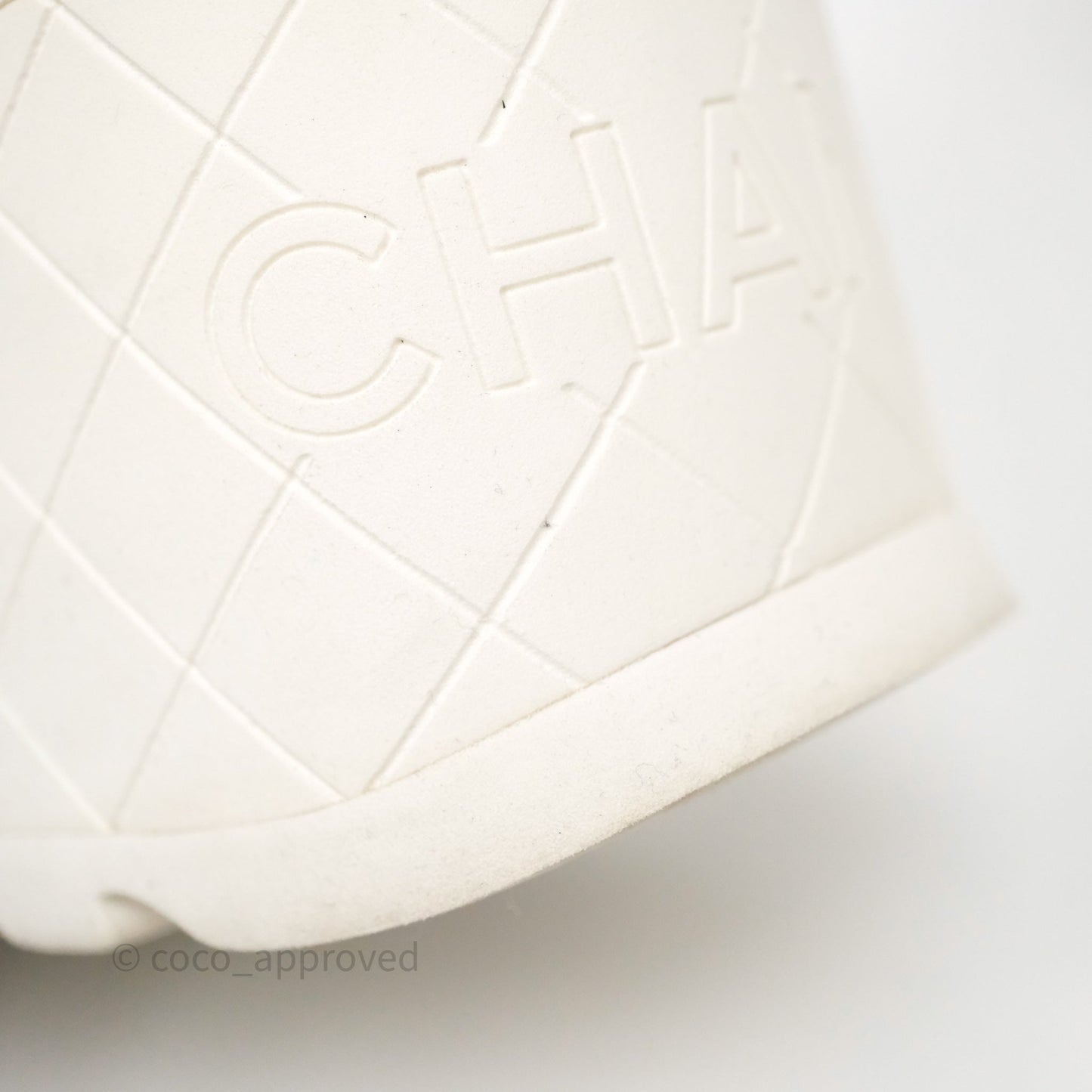 Chanel Logo Wedge Combat Boots White Size 38.5