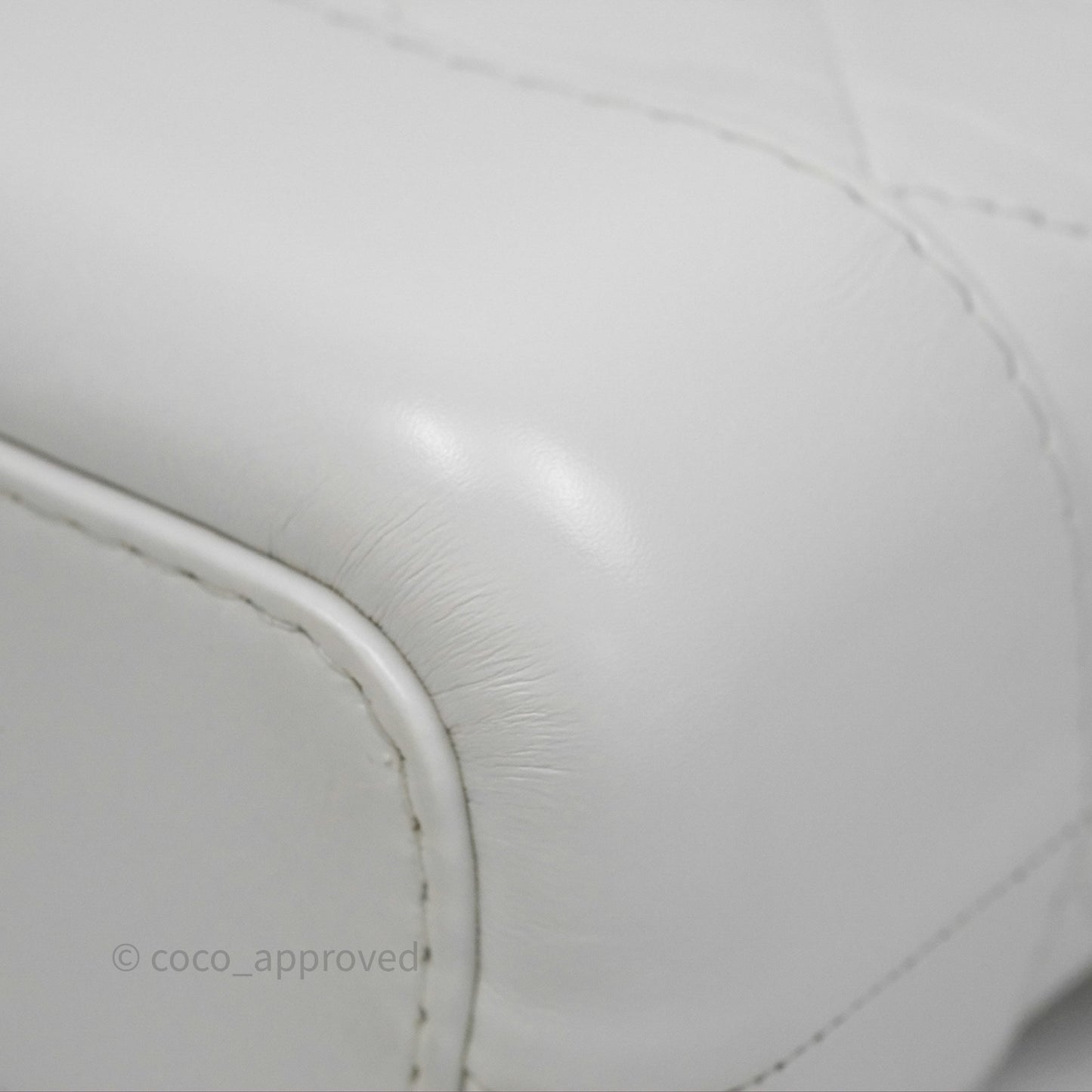 Chanel Small Gabrielle Hobo Quilted White Aged Calfskin