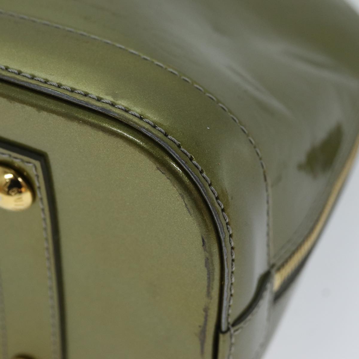 LOUIS VUITTON Monogram Vernis Alma PM Hand Bag Veil Olive M91582 LV 77311