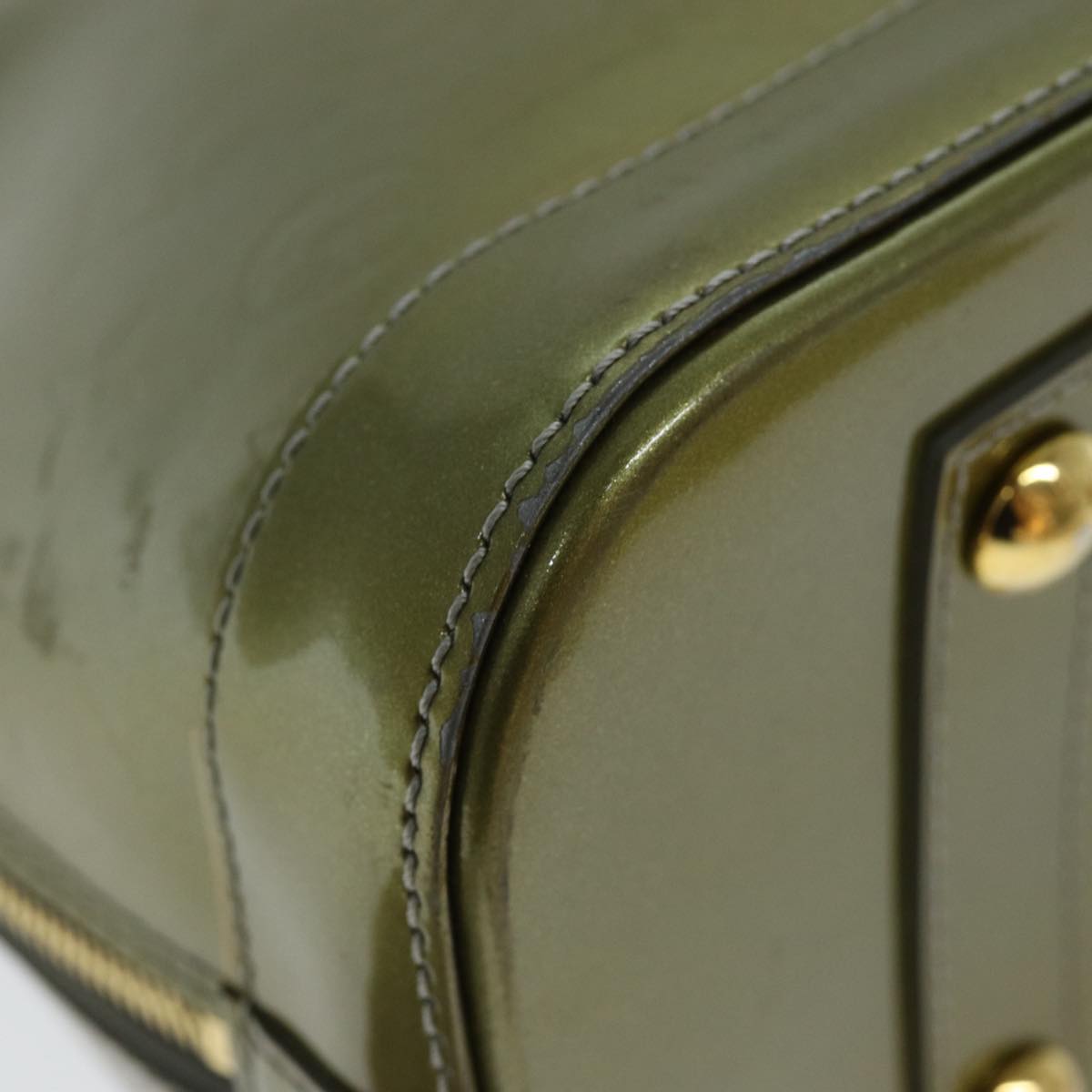 LOUIS VUITTON Monogram Vernis Alma PM Hand Bag Veil Olive M91582 LV 77311