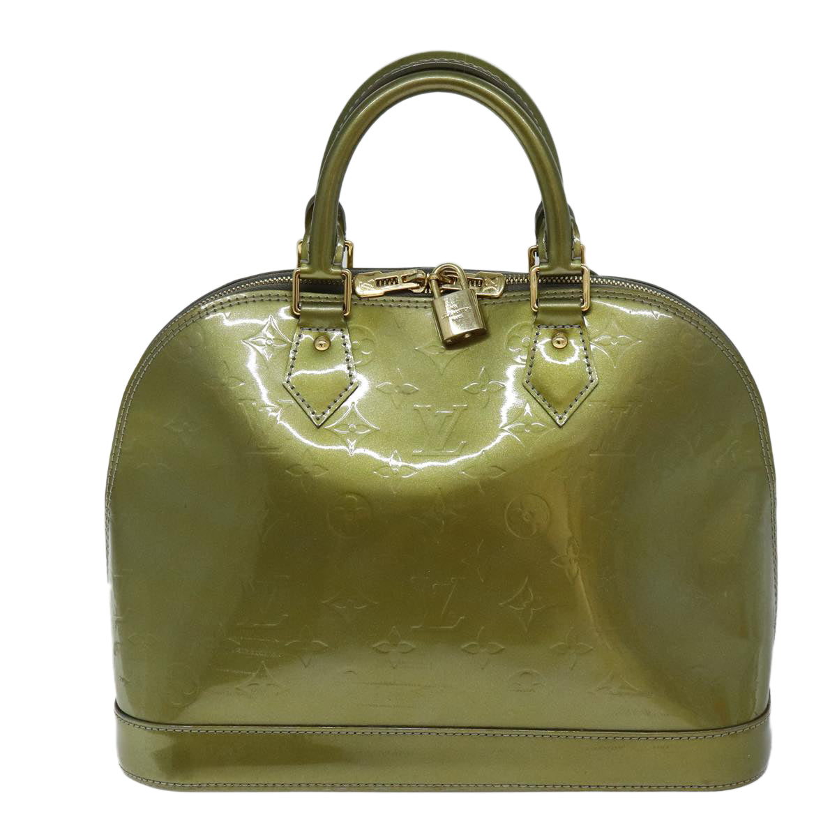 LOUIS VUITTON Monogram Vernis Alma PM Hand Bag Veil Olive M91582 LV 77311