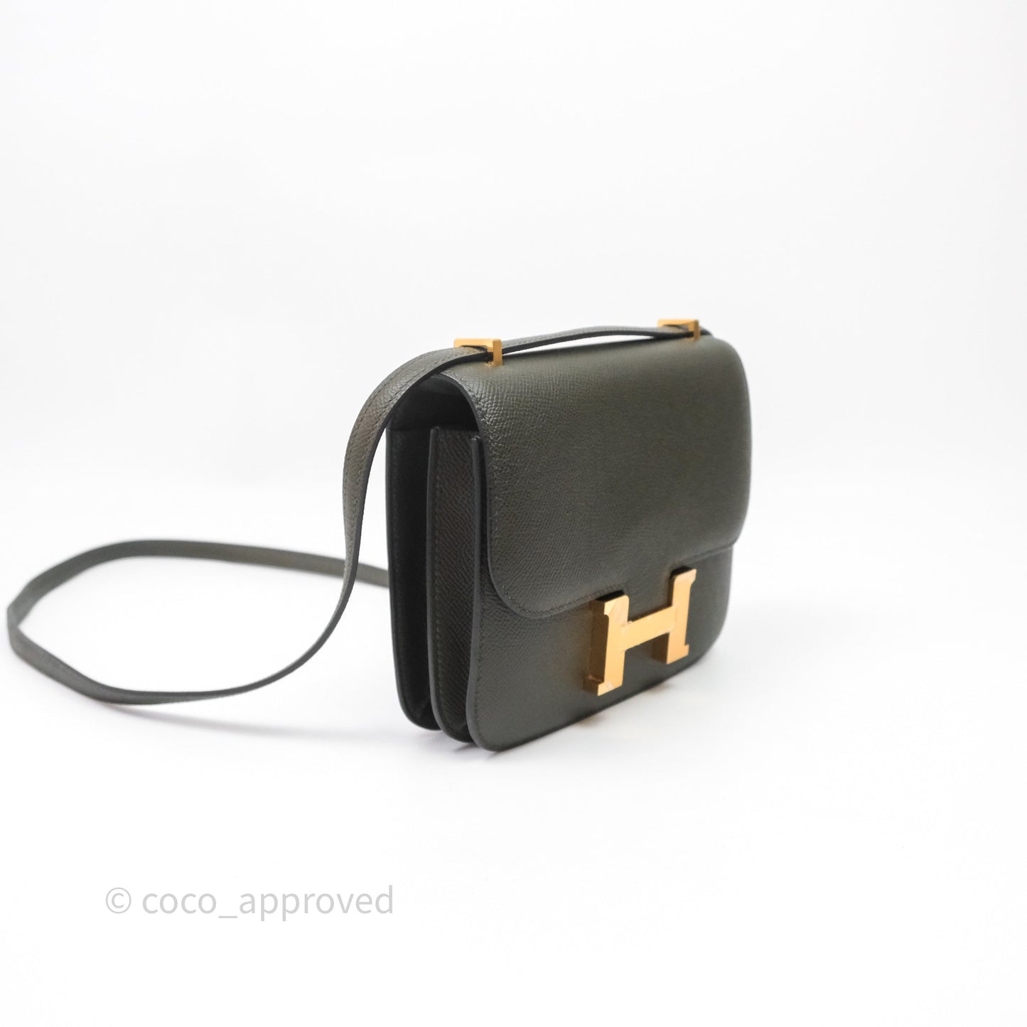 Hermès Constance Mini 18cm Vert de Gris C6 Epsom Gold Hardware