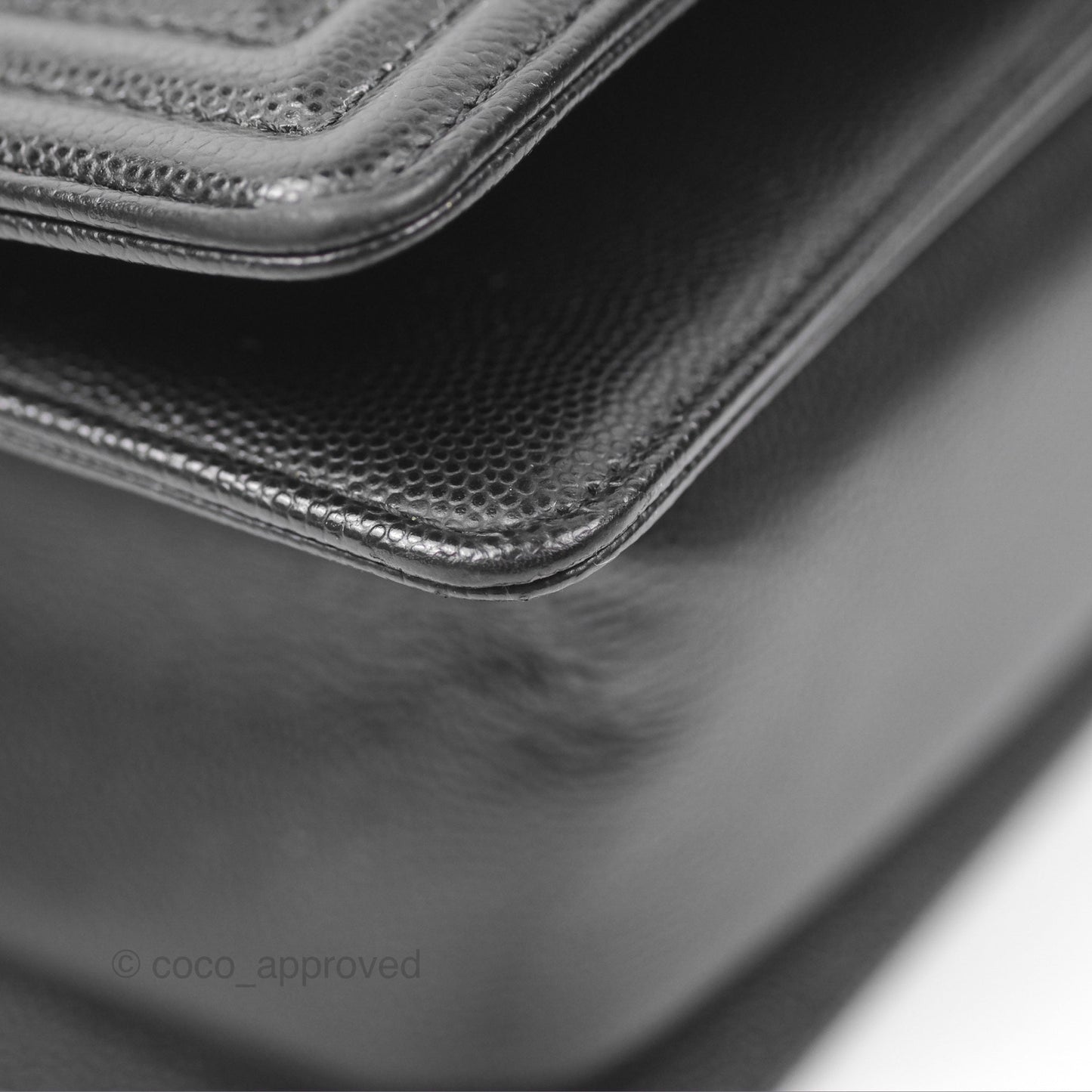 Chanel Boy Quilted Medium Black Caviar Ruthenium Hardware