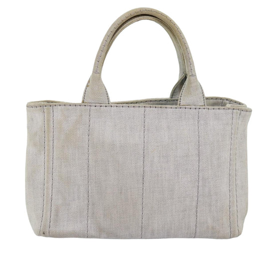 Luxury PradaCanapa PM Hand Bag Canvas 2way White 77362