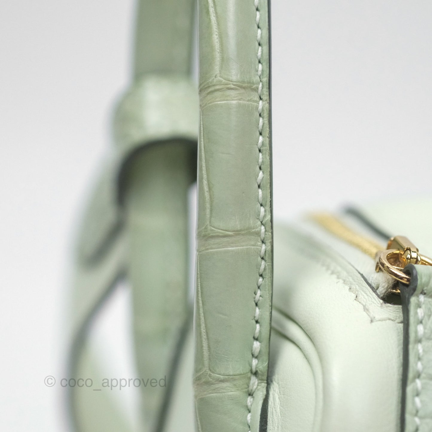 Hermès Mini Lindy Touch Vert Fizz 0S Swift Alligator Handle Gold Hardware