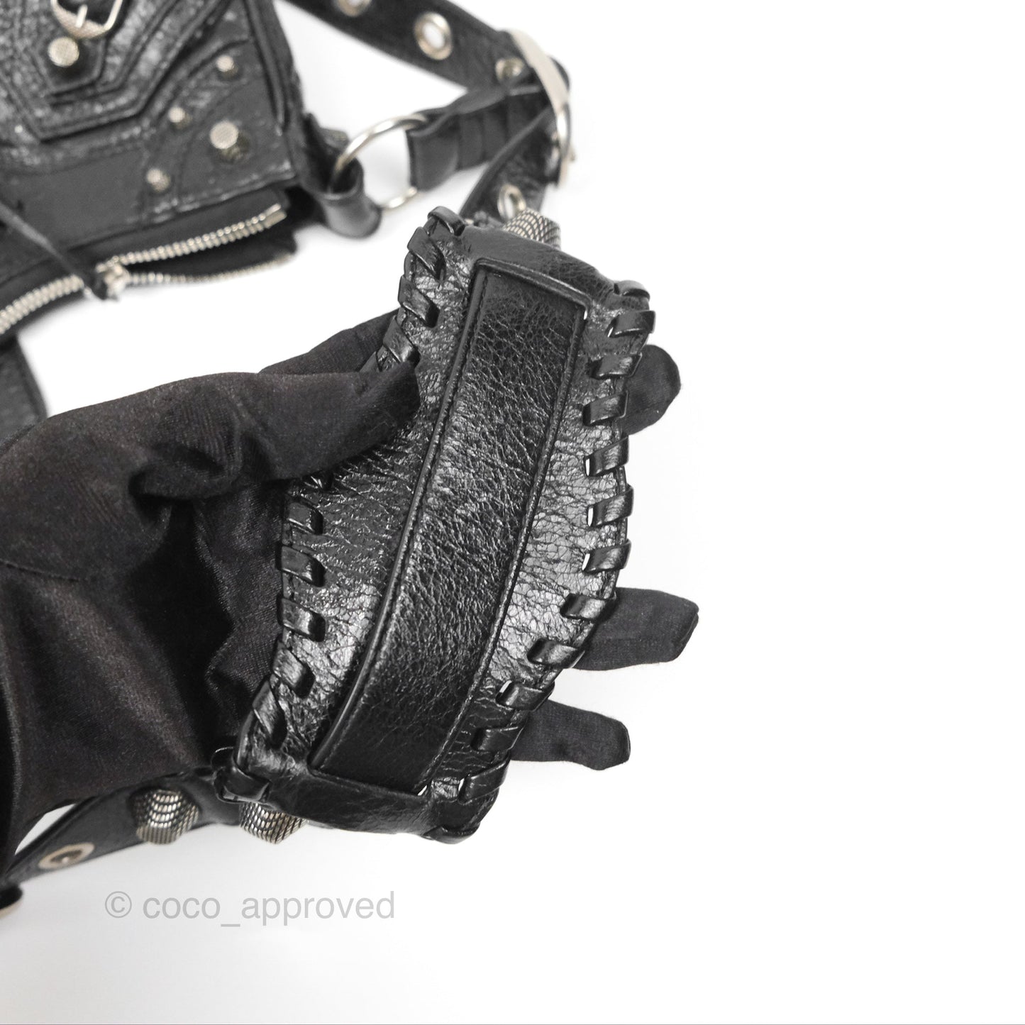 Balenciaga Le Cagole Shoulder Bag Black Aged Calfskin Silver Hardware