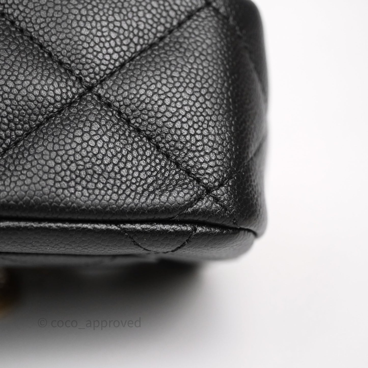 Chanel Mini Flap Bag Heart Adjustable Chain Black Caviar Aged Gold Hardware
