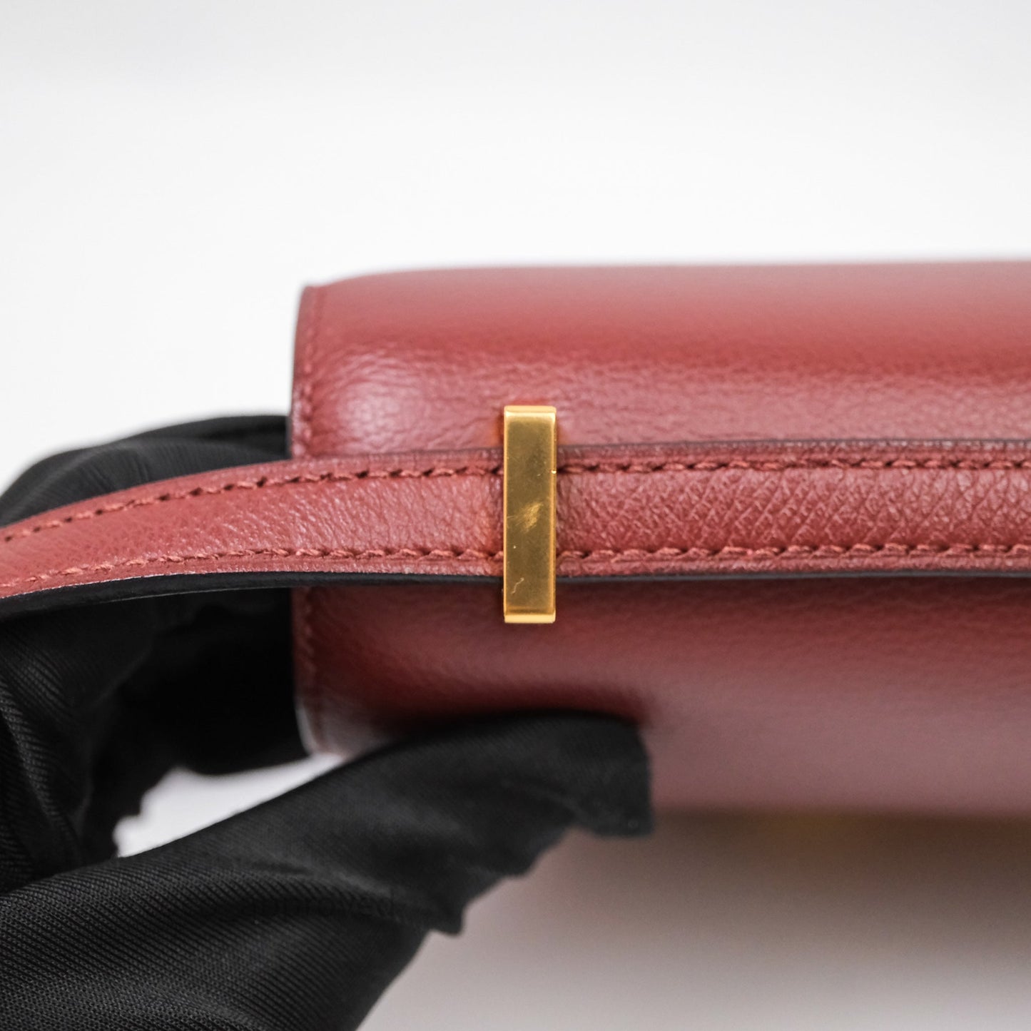 Hermès Mini Constance Rouge H Evercolor Gold Hardware