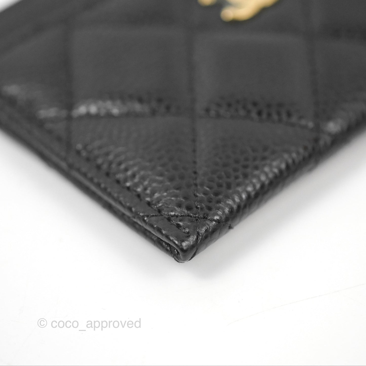 Chanel Classic Flat Card Holder Black Caviar Gold Hardware