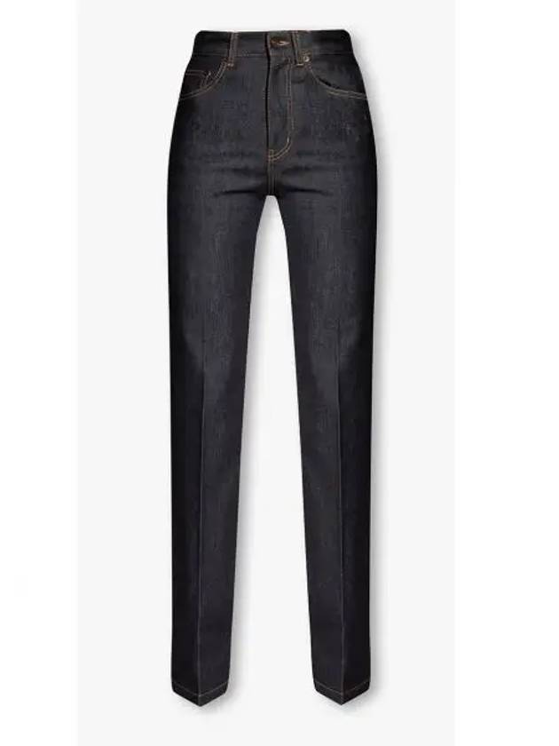 Luxury Saint Laurent Clyde Flared Straight Jeans Black