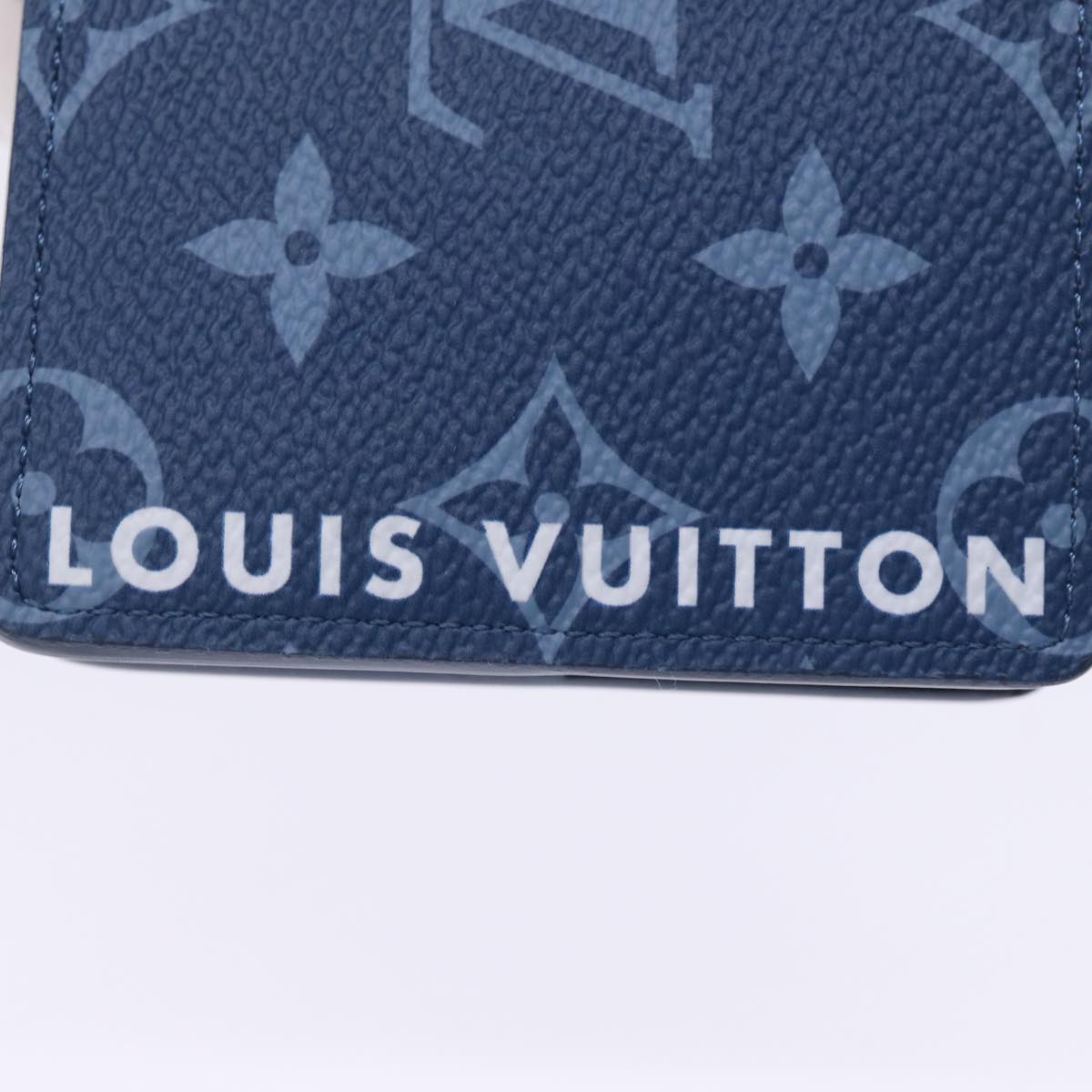 LOUIS VUITTON Monogram Portefeuille Slender Billfold Blue M82798 LV 77435S