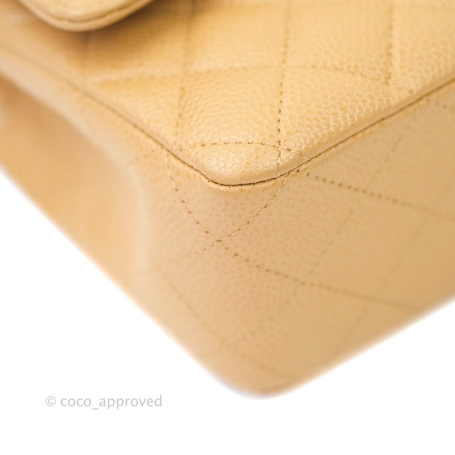 Chanel Classic M/L Medium Double Flap Dark Beige Caviar 24K Gold Hardware