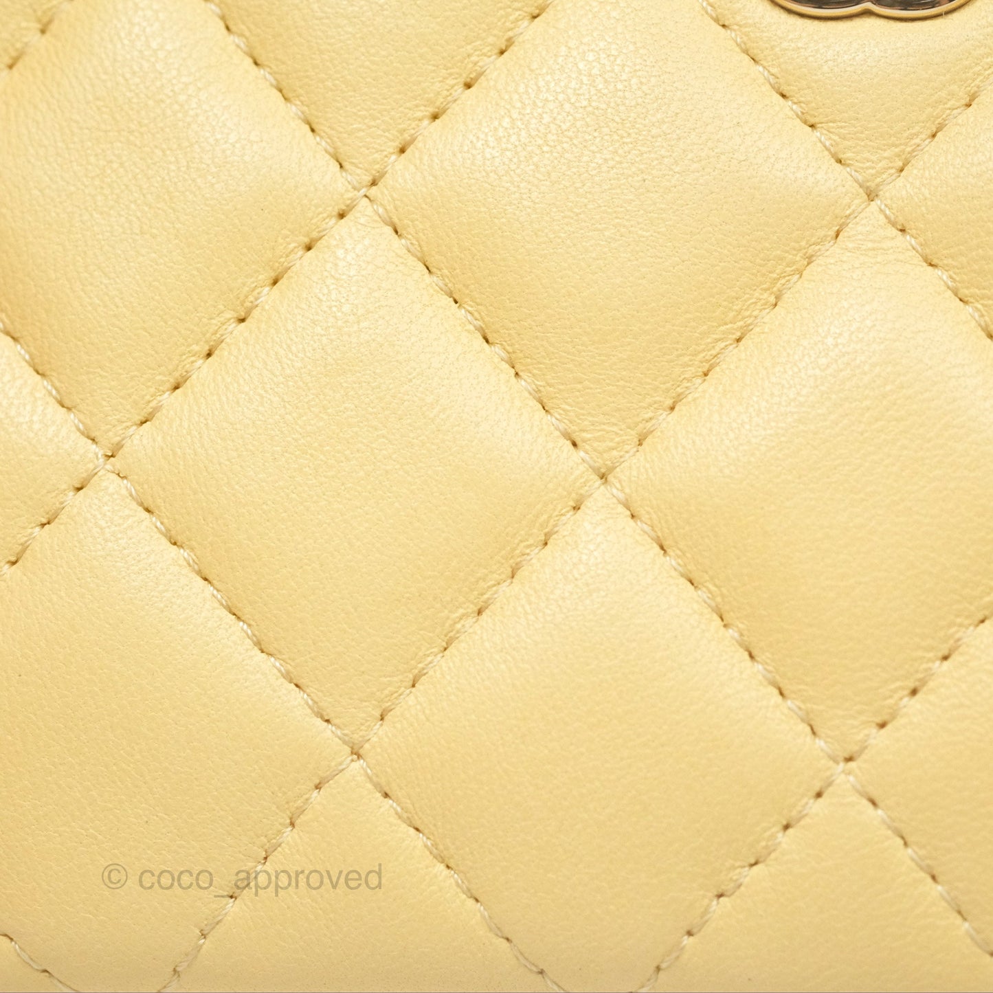 Chanel Quilted Mini O Case Yellow Lambskin Gold Hardware