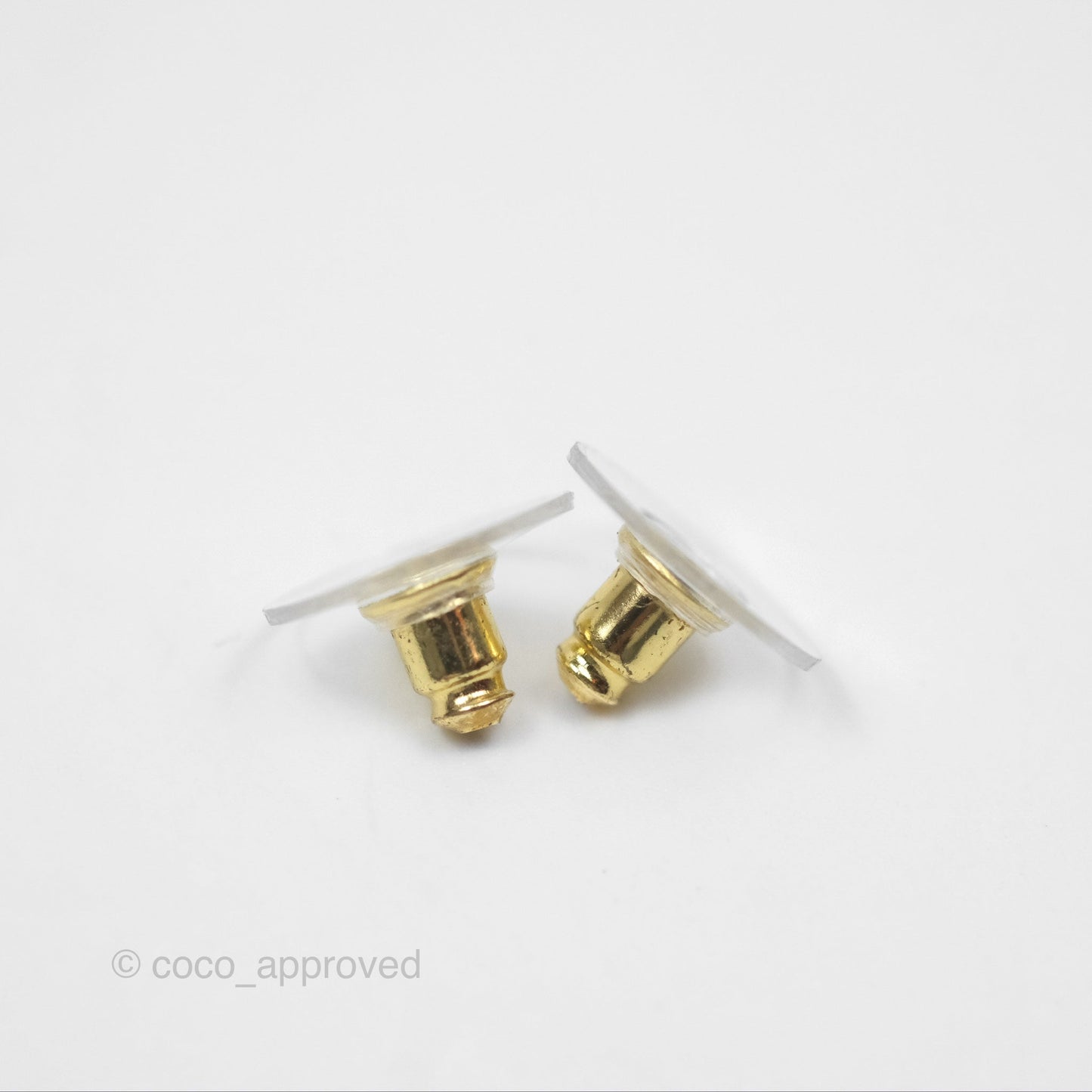 Chanel Crystal CC Pearl Square Earrings Gold Tone 23S