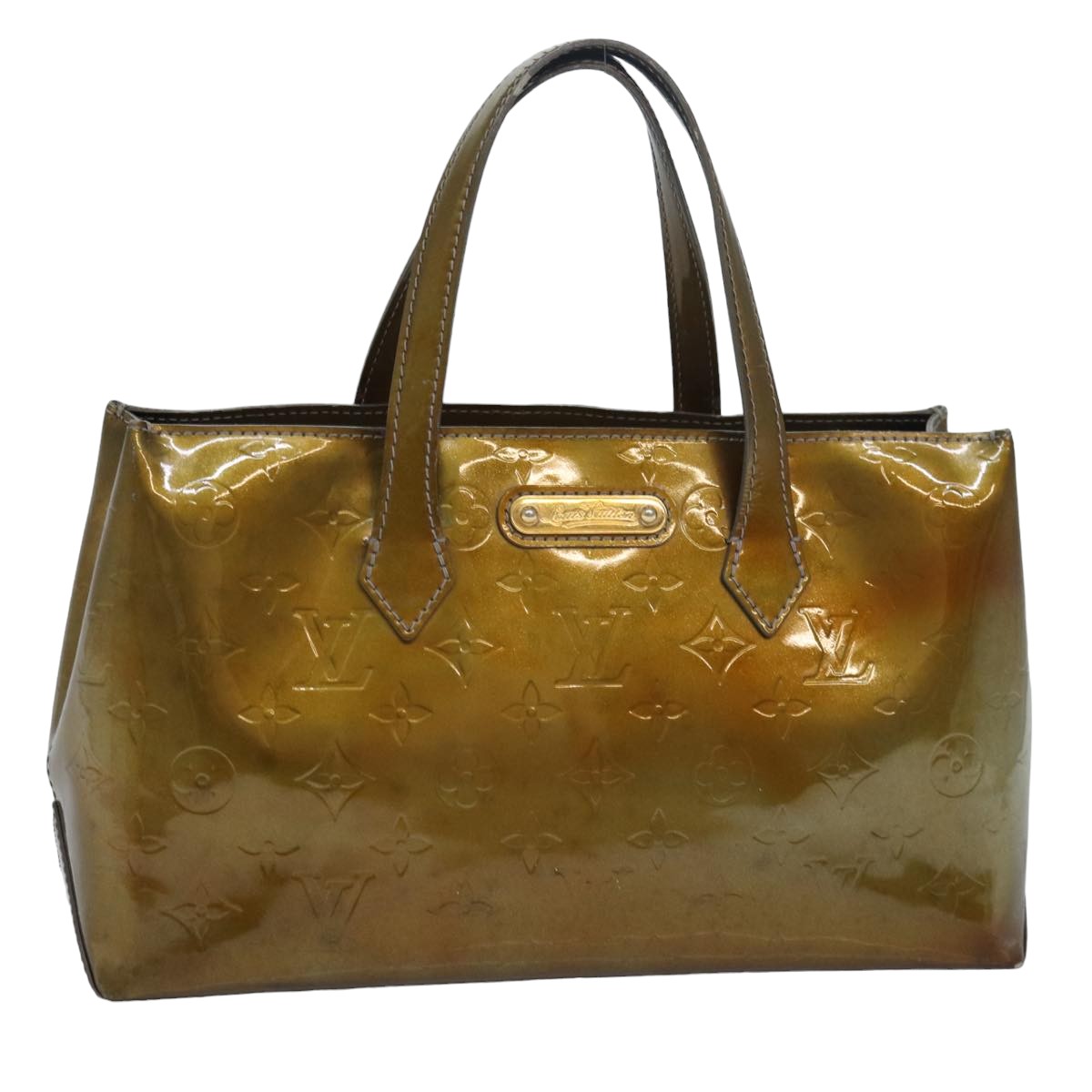 LOUIS VUITTON Monogram Vernis Wilshire PM Hand Bag Veil Bronze M91642 77559