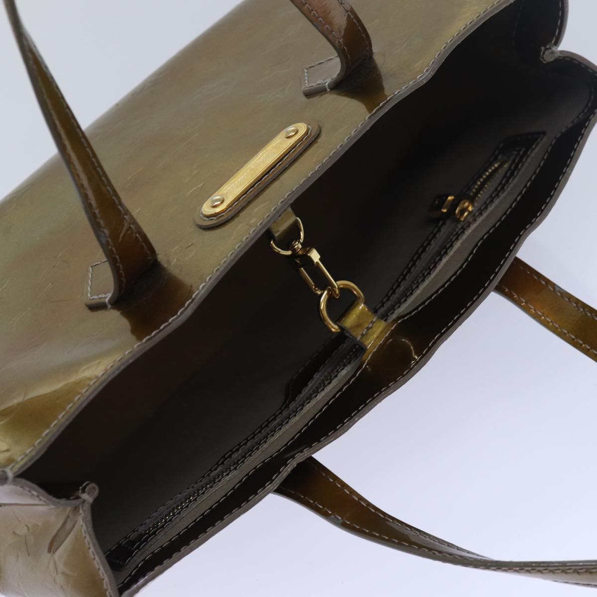 LOUIS VUITTON Monogram Vernis Wilshire PM Hand Bag Veil Bronze M91642 77559