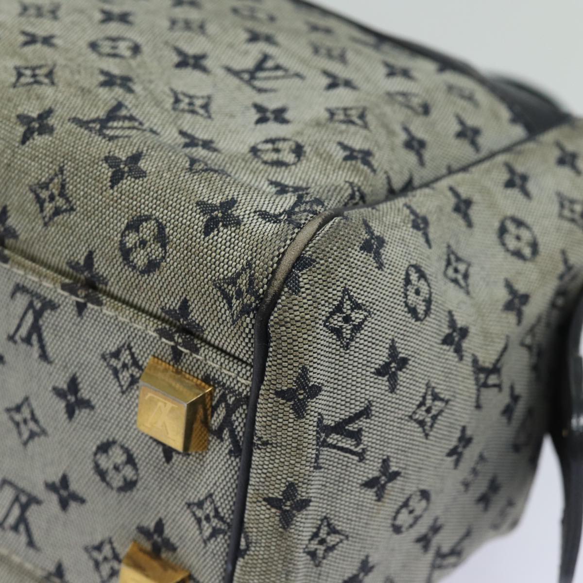 LOUIS VUITTON Monogram Mini Josephine PM Hand Bag Blue M92049 LV 77560