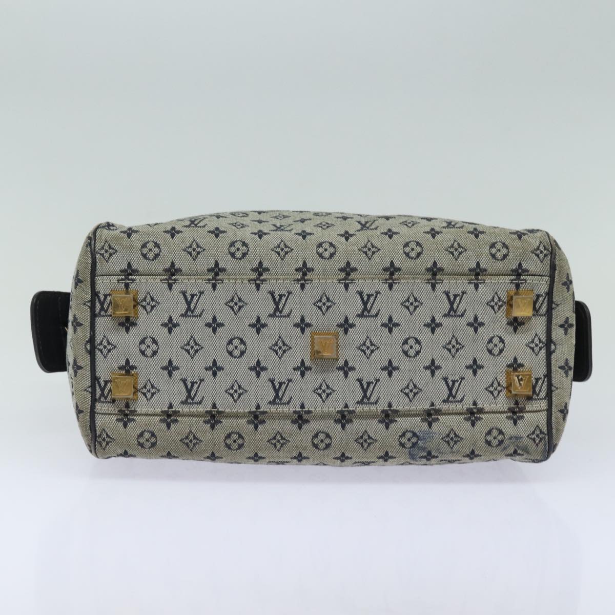 LOUIS VUITTON Monogram Mini Josephine PM Hand Bag Blue M92049 LV 77560