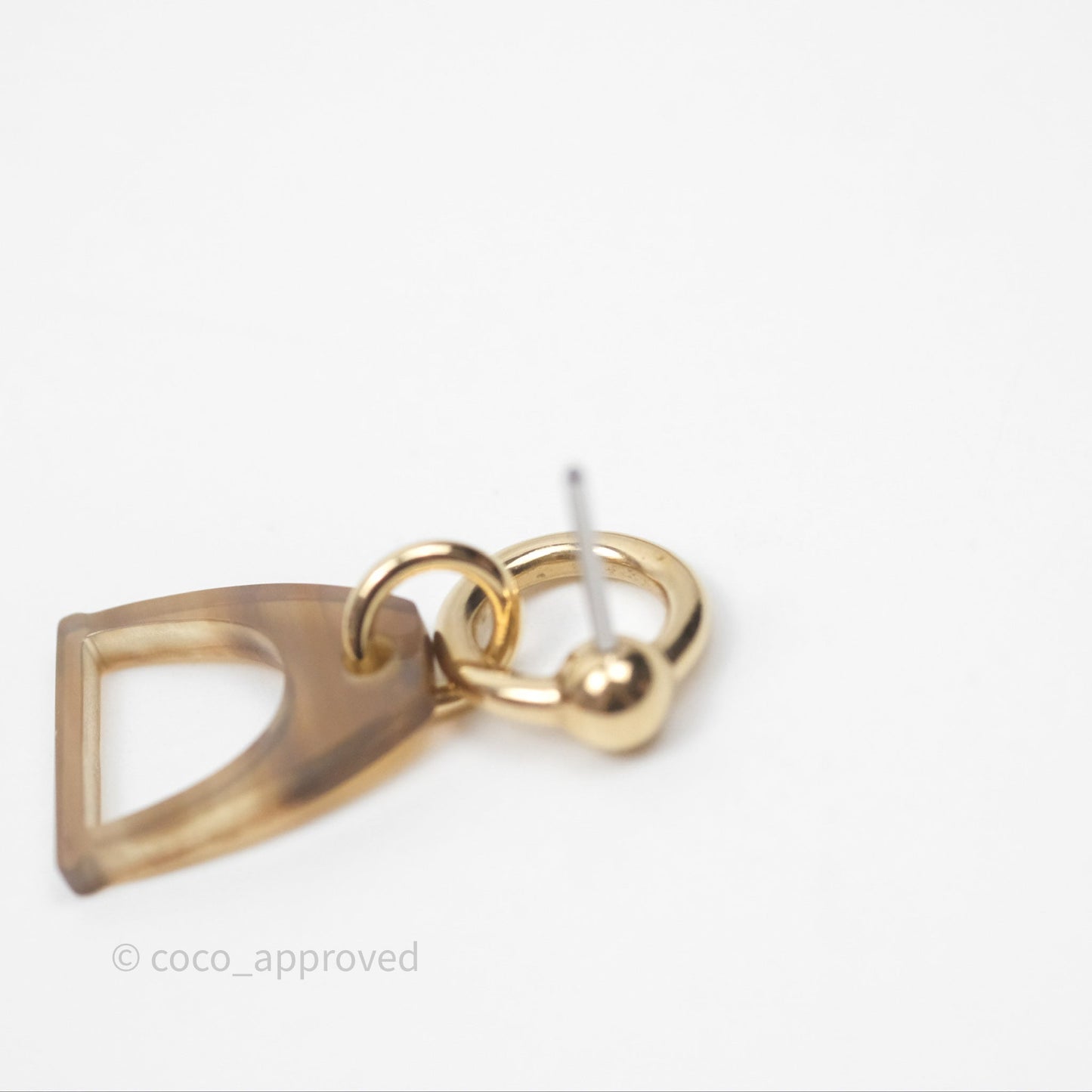 Hermès Amulette Equestre Earrings Gold Tone