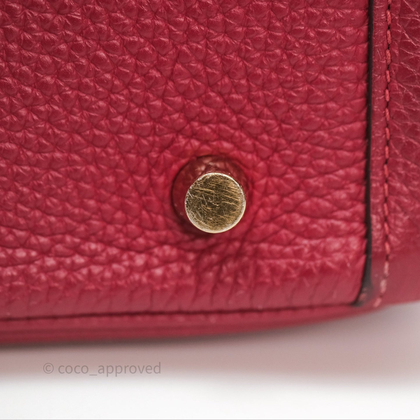 Hermès Lindy 30 Rouge Grenat K1 Clemence Gold Hardware