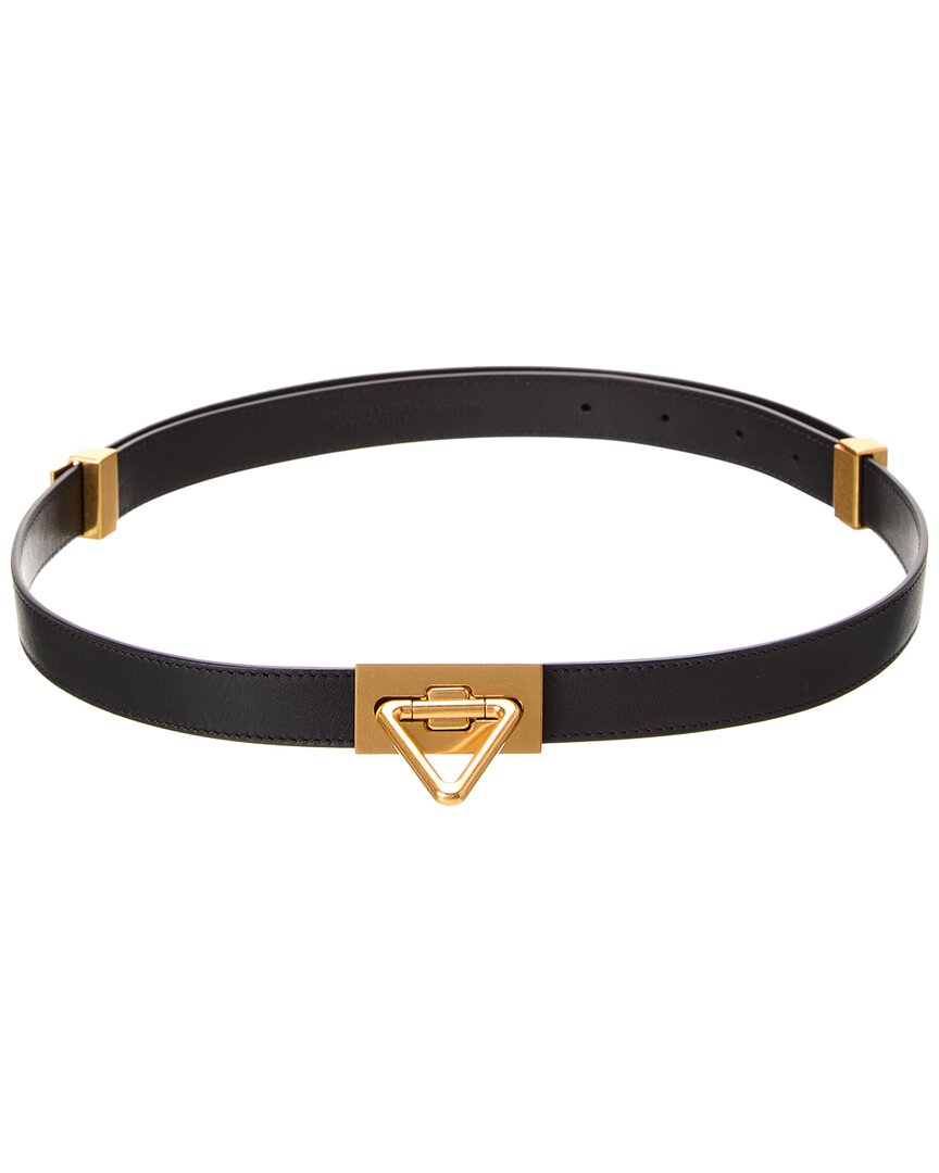 Luxury Bottega Veneta Triangle Buckle Leather Belt