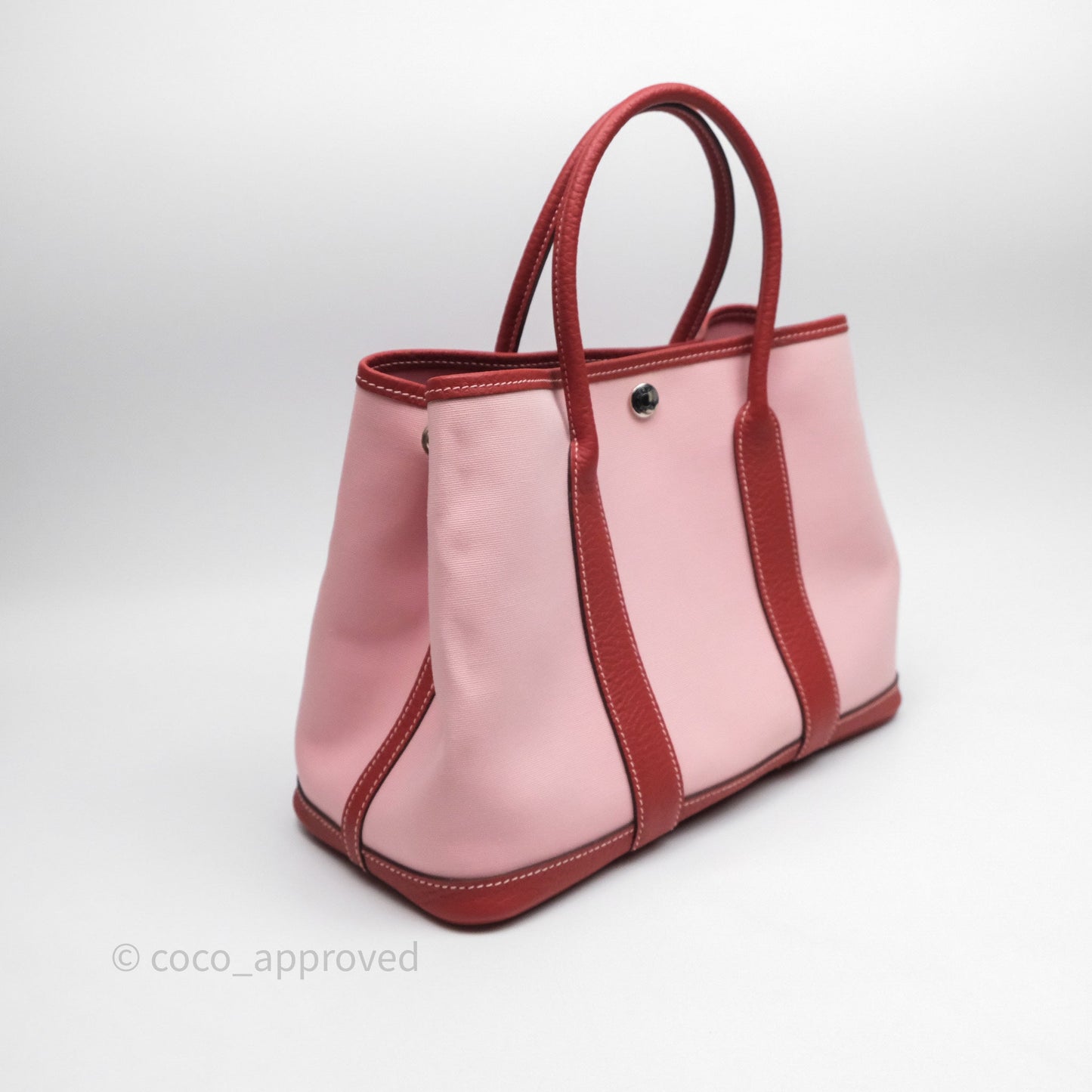 Hermès Garden Party 30 Canvas Rose Sakura 3Q/ Rouge Duchesse 2V