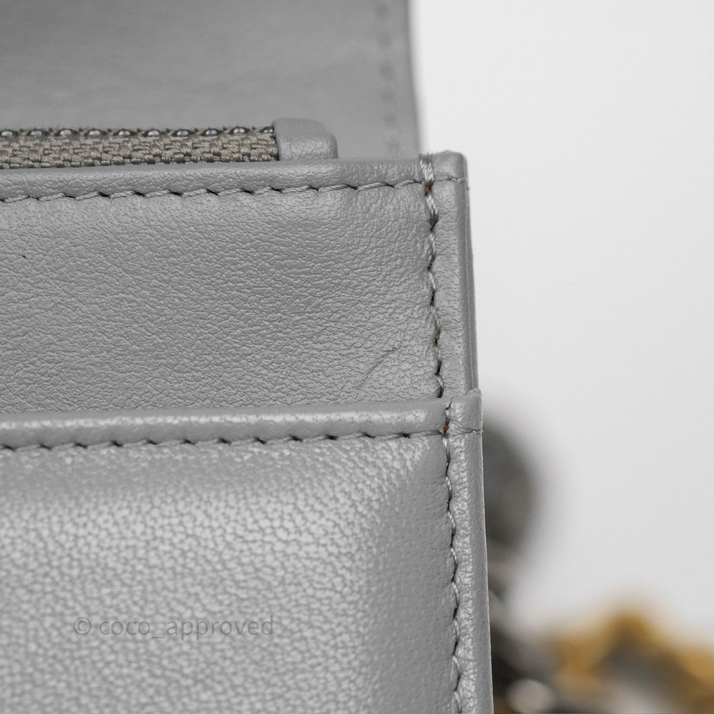 Chanel 19 Wallet on Chain WOC Grey Lambskin Mixed Hardware