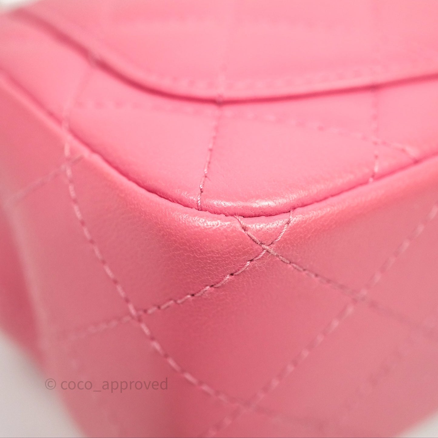Chanel Mini Square Flap Quilted Pink Lambskin Gold Hardware