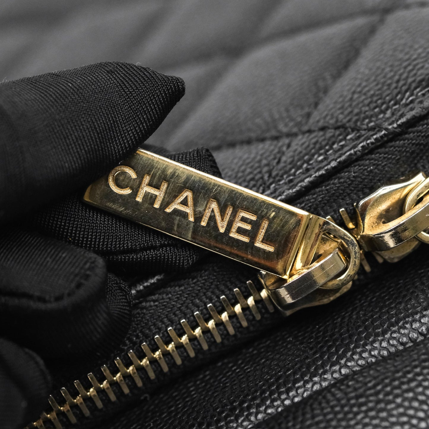 Chanel Small Business Affinity Shopping Bag Black Caviar Gold Hardware