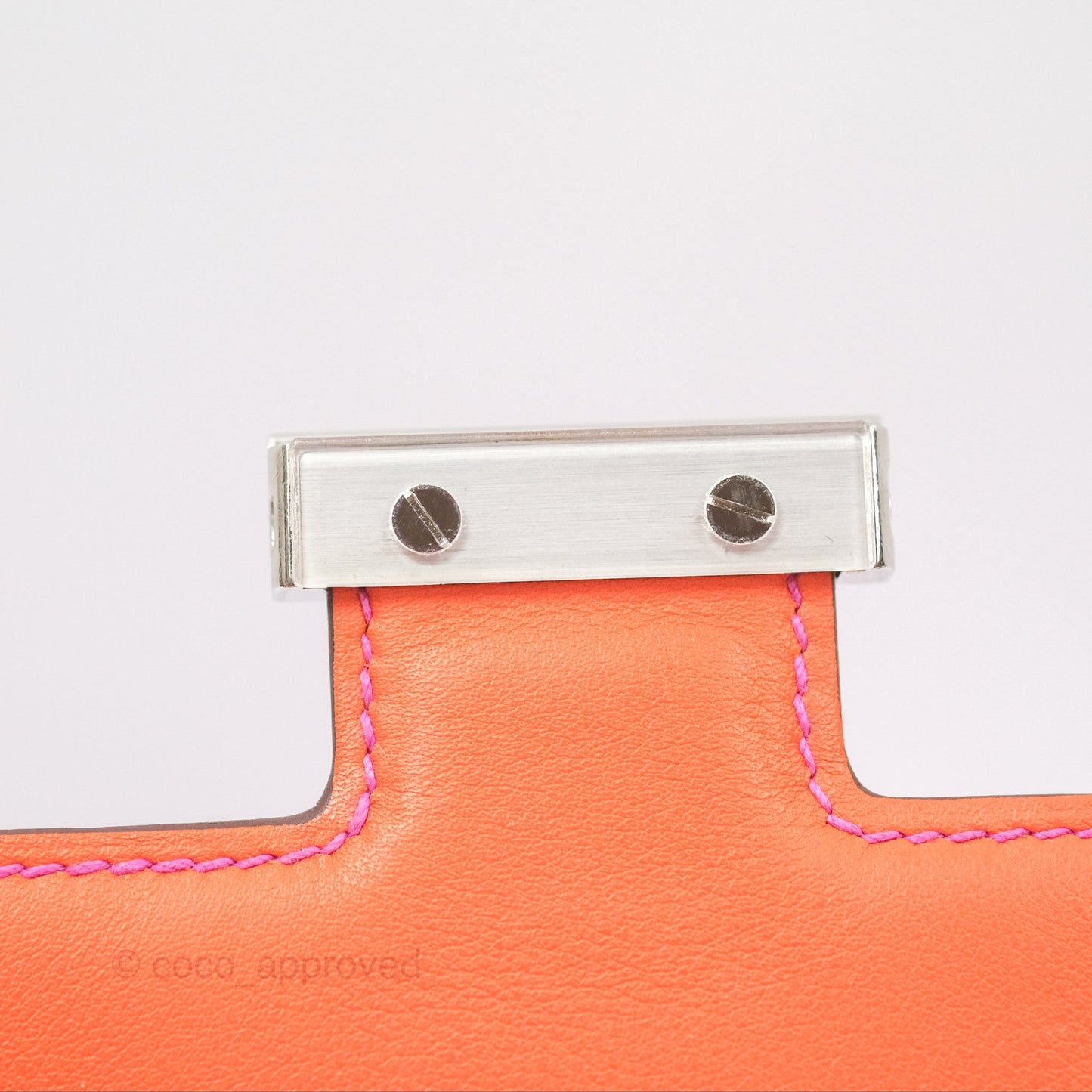 Hermès Constance Mini 18 Swift Magnolia/Orange Palladium Hardware