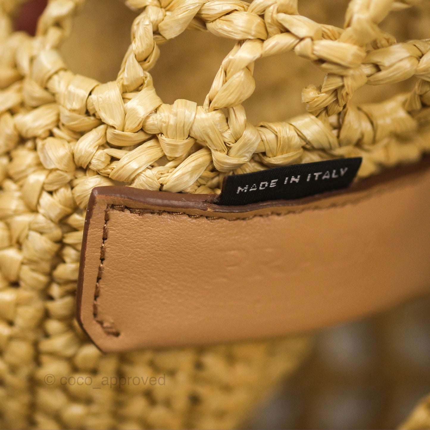 Prada Small Raffia Shopping Tote Bag