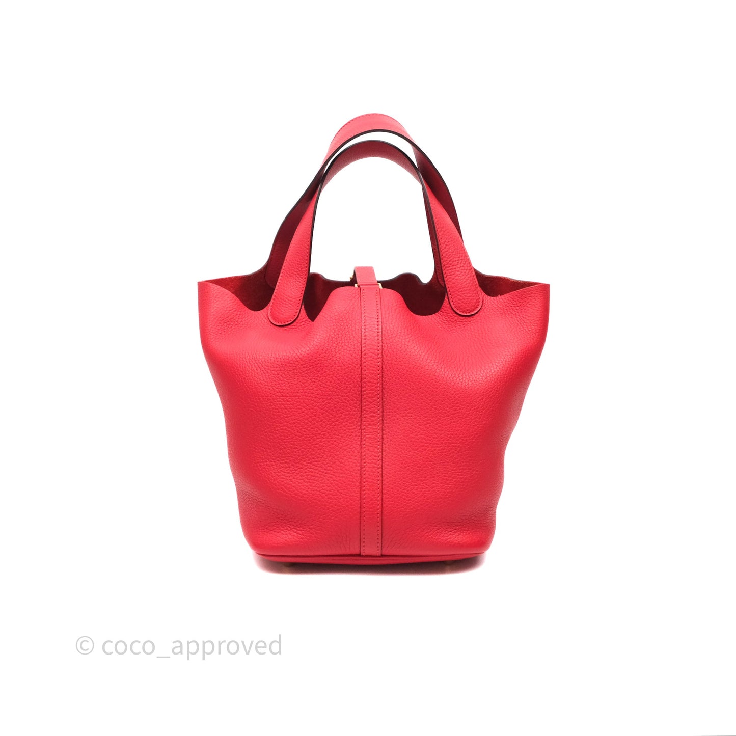 Hermès Picotin 22 Rouge Tomate S5 Clemence Gold Hardware