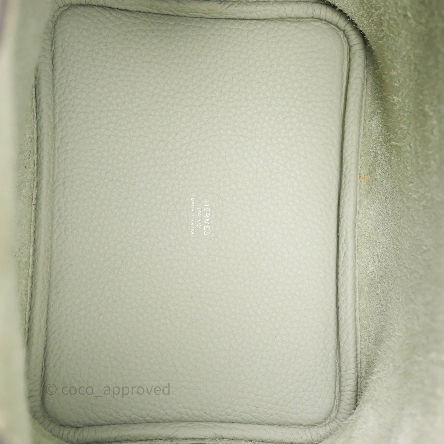 Hermes Picotin 18 Gris Neve/Vert 0V Comics Clemence Palladium Hardware