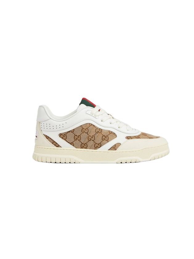 Luxury Gucci Trending 2025 Men's Reweb Original GG Canvas Low Top Sneakers Beige White