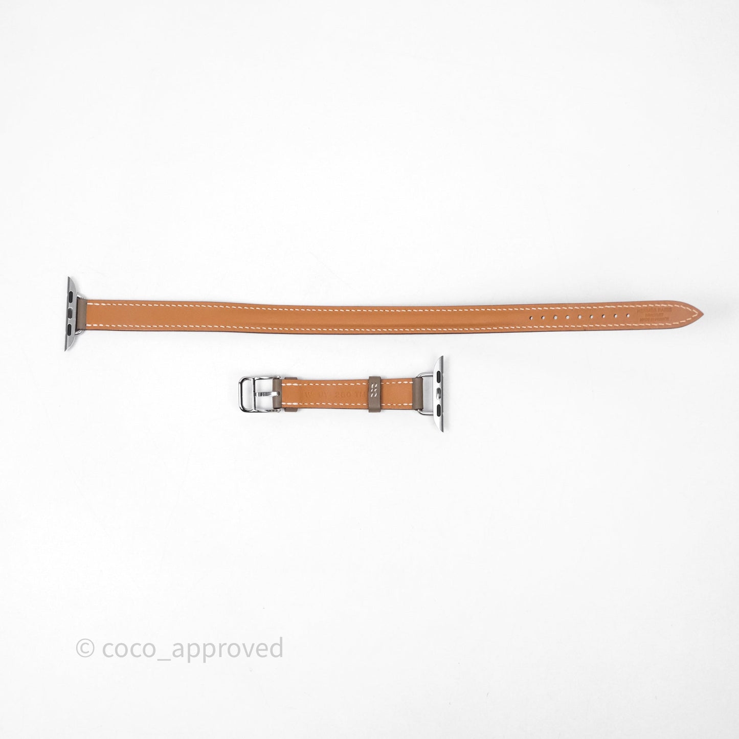 Hermès Band Apple Watch Swift Attelage Etoupe Double Tour 42 mm