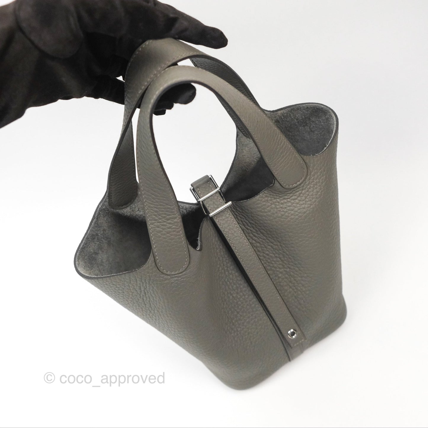 Hermès Picotin Lock 18 Gris Meyer 0L Clemence Palladium Hardware