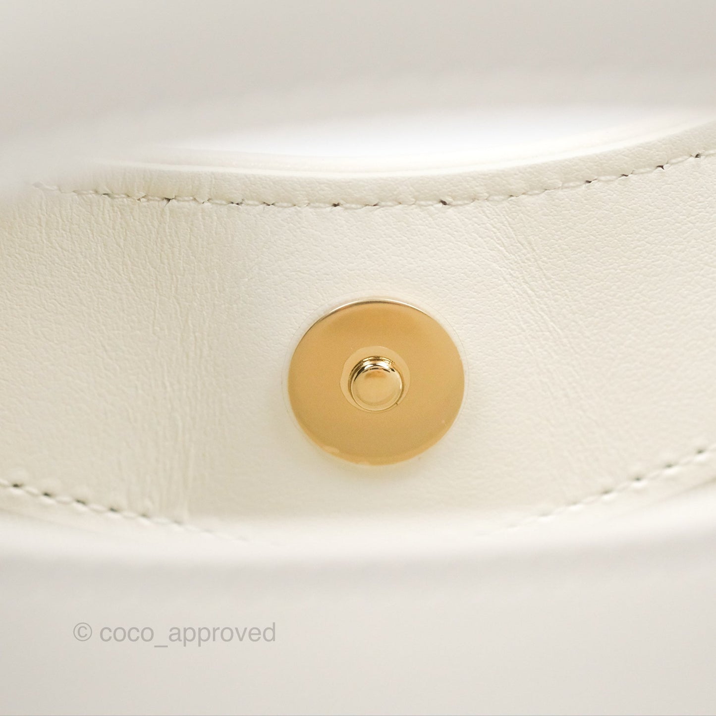 Chanel Nano 31 White Shiny Calfskin Gold Hardware
