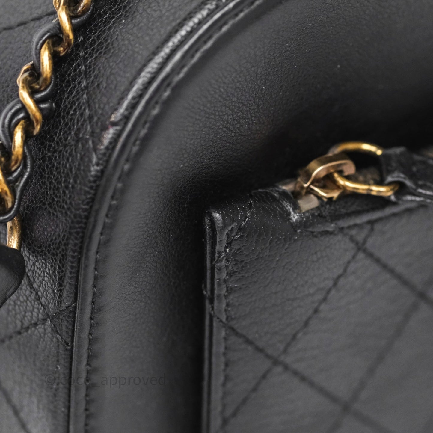 Chanel Coco Curve Vanity Black Calfskin & Goatskin Antique Gold Hardware