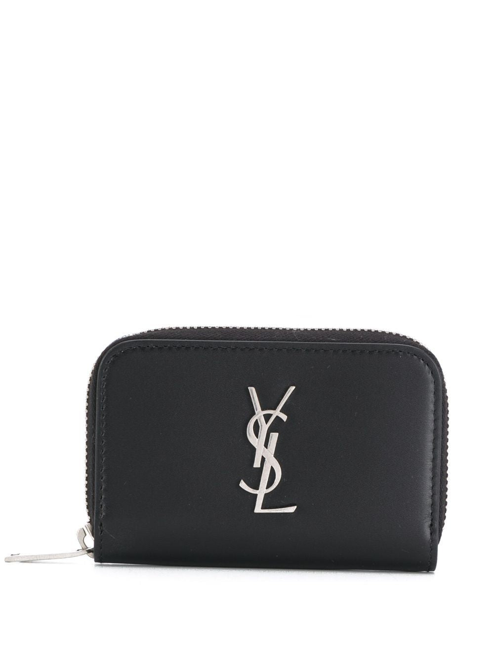 Luxury Saint Laurent Men's Plaque Logo Purse in Nero | 5354110SX0E1000