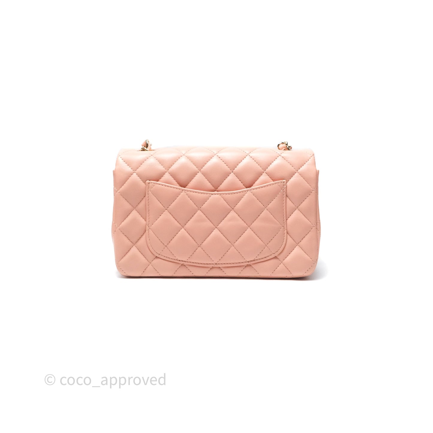 Chanel Quilted Mini Rectangular Flap Pink Lambskin Gold Hardware
