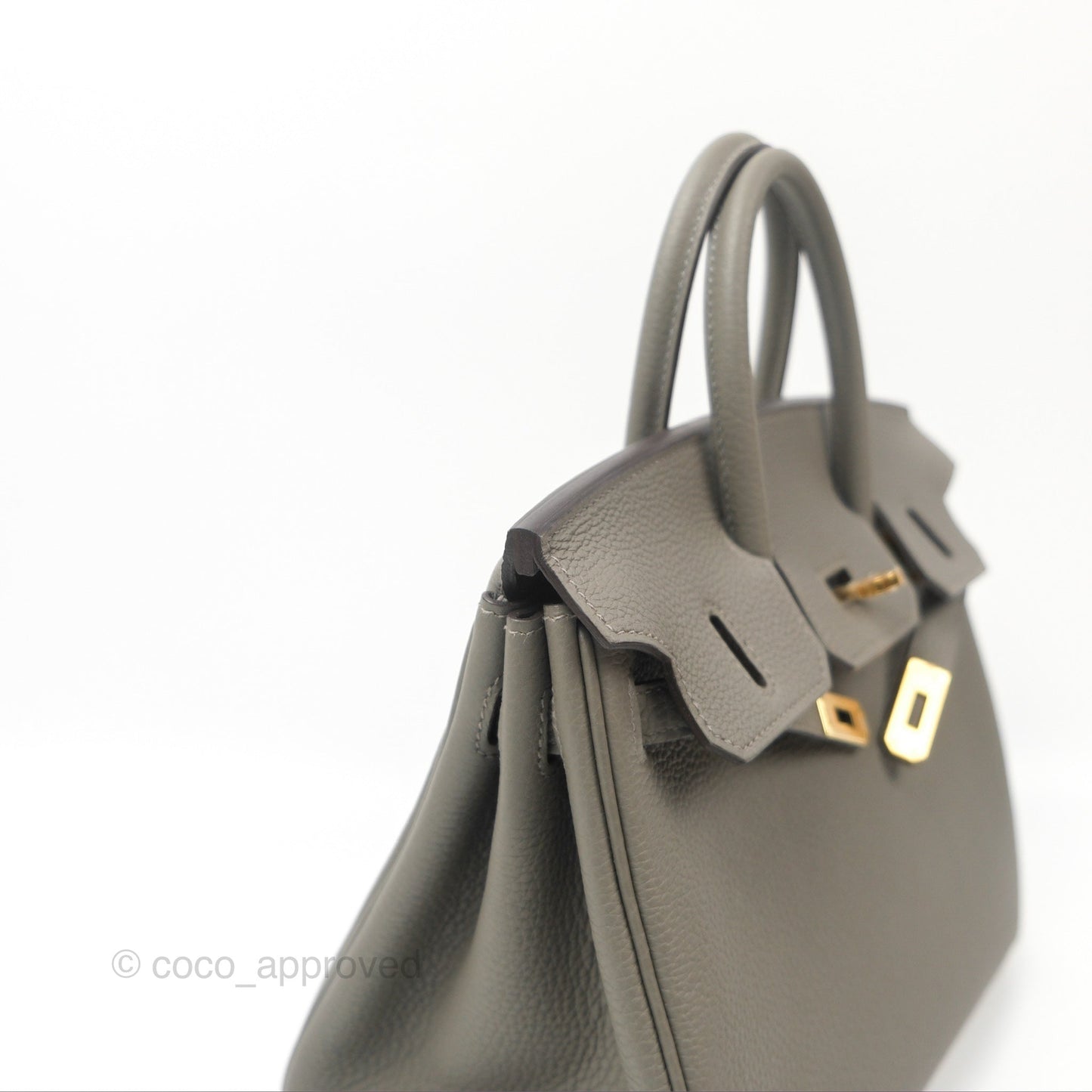 Hermes Birkin 25 Retourne Gris Meyer 0L Togo Gold Hardware