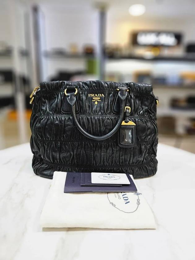 Luxury Gucci Trending 2025 Prada Goffre Nappa Leather Lambskin Black Tote Bag B1336M