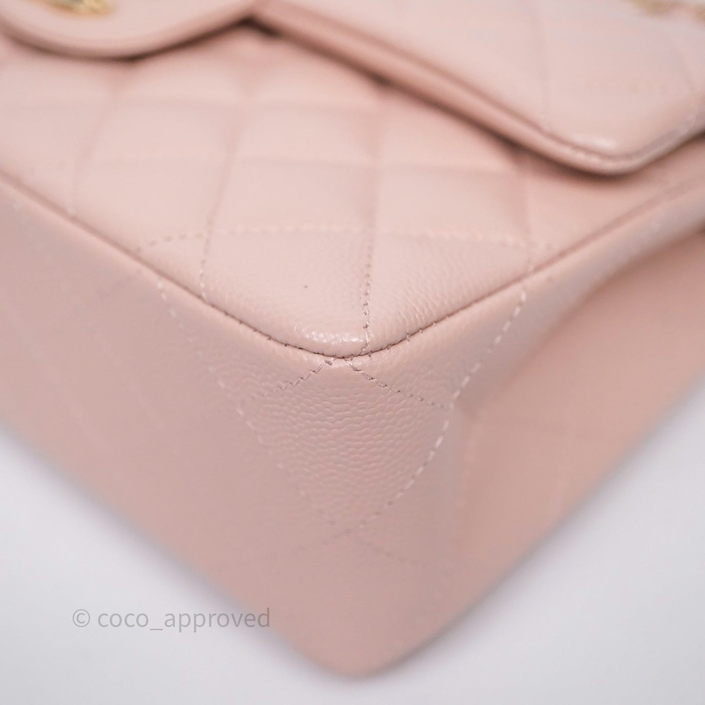 Chanel Small Classic Flap Quilted Light Pink Caviar Gold Hardware